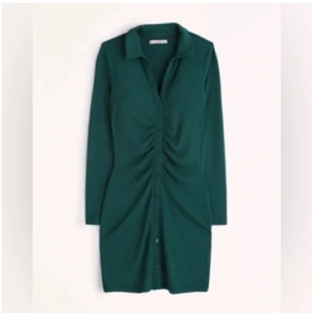 Abercrombie Ruched Knit Shirt Dress